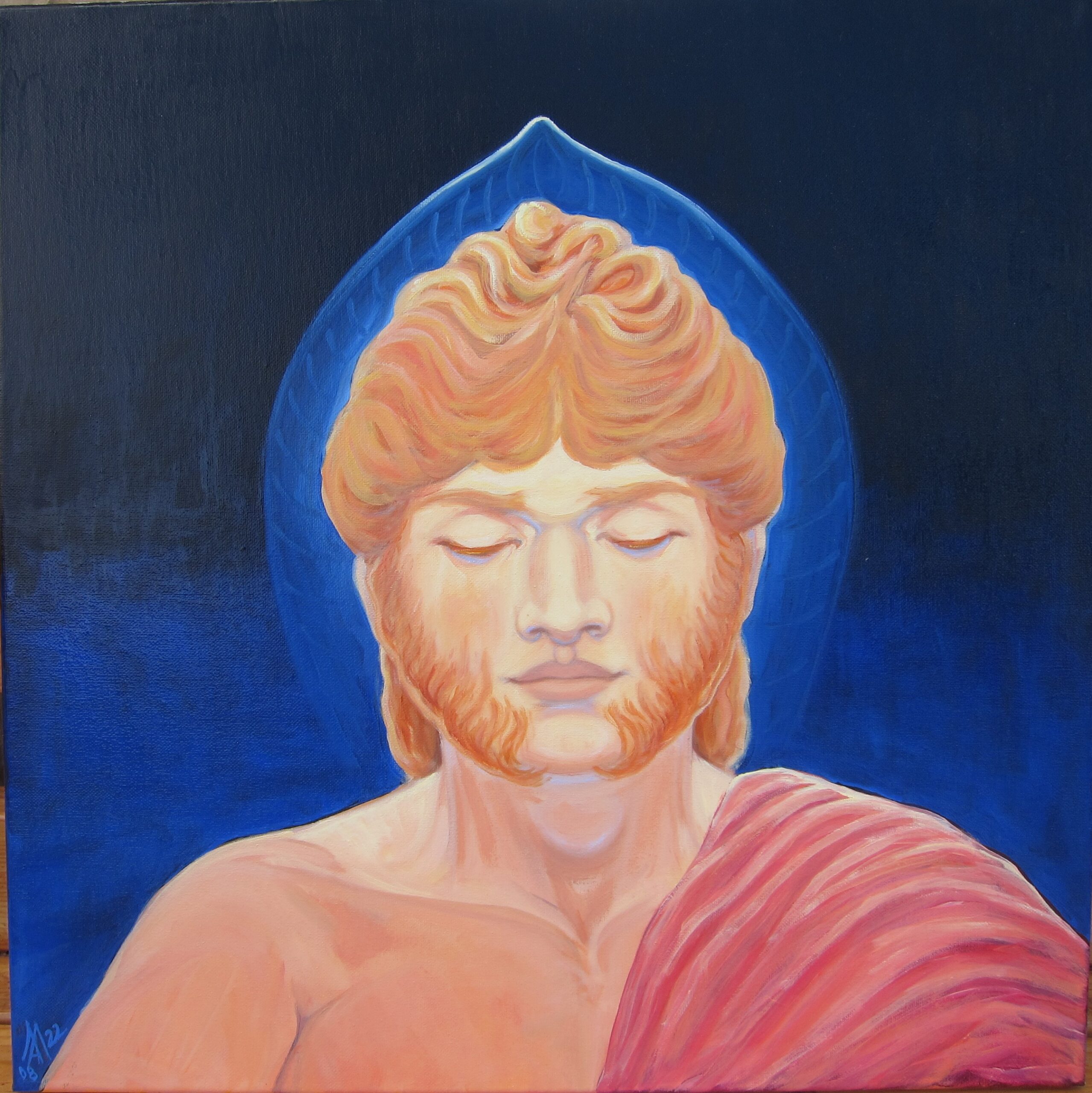 Meditation, Buddhist Apollo - 2022 - oil painting - Symbolism and Other ...